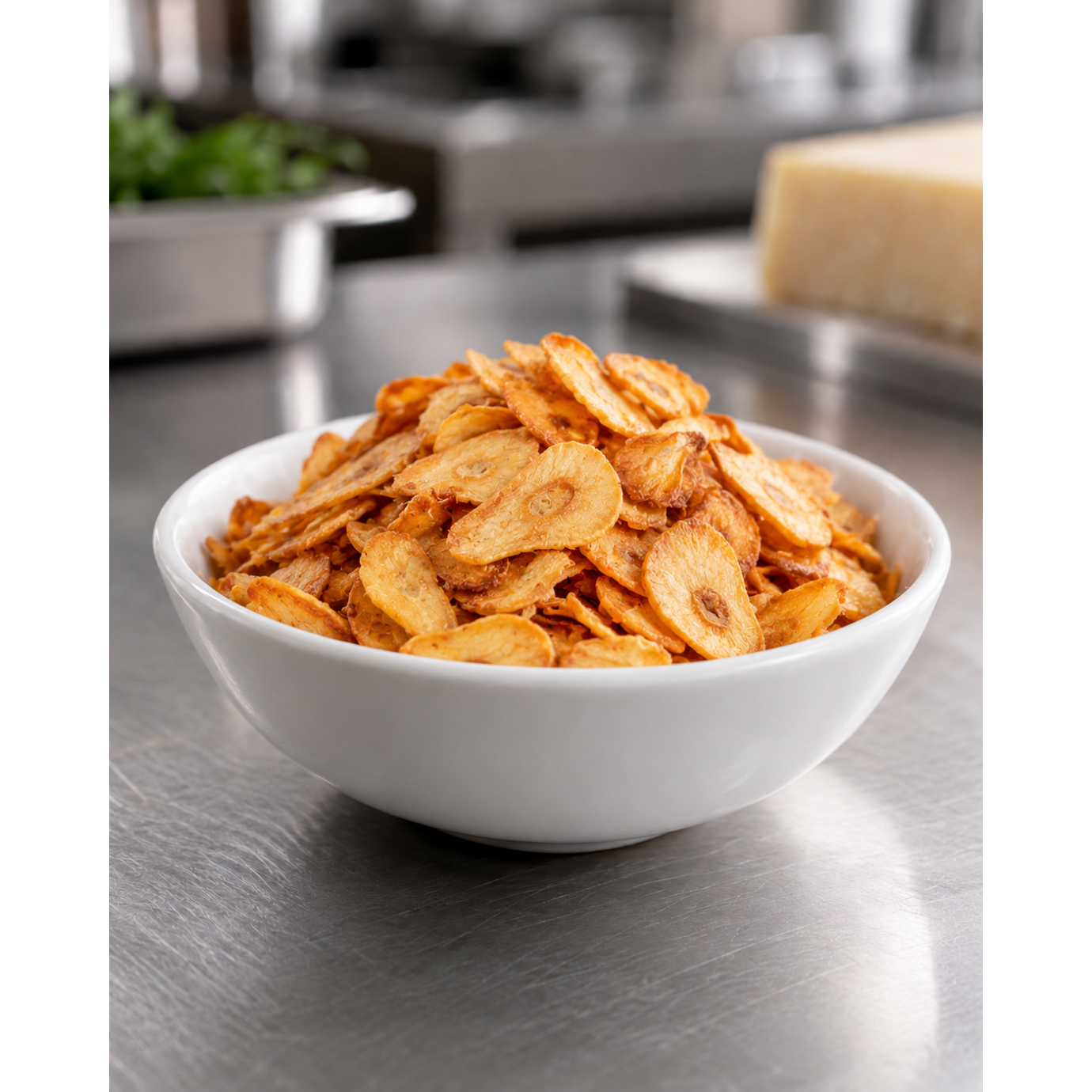 frittierter Knoblauch