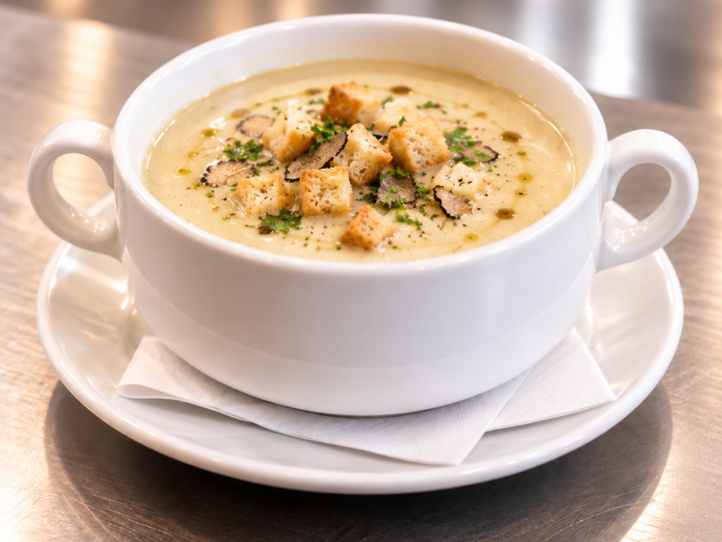 Getrüffelte Selleriecremesuppe 