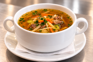 Klare Rindfleischsuppe