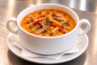 Pikante Gyrossuppe