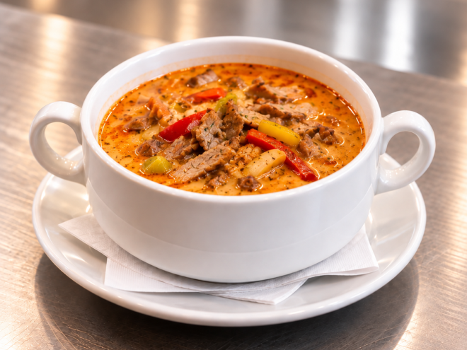 Pikante Gyrossuppe