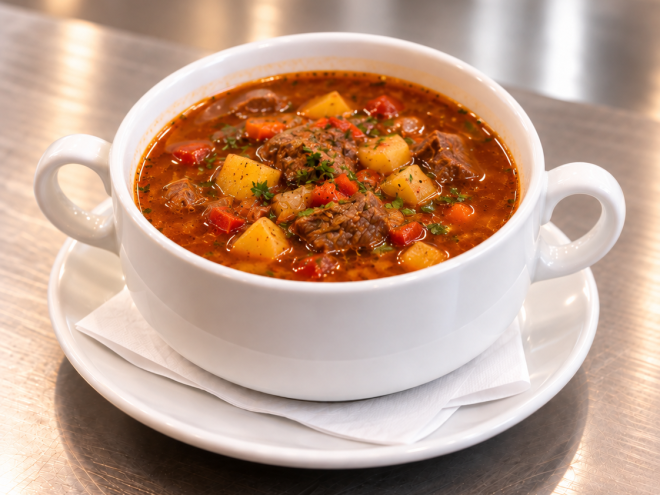 Pikante ungarische Gulaschsuppe