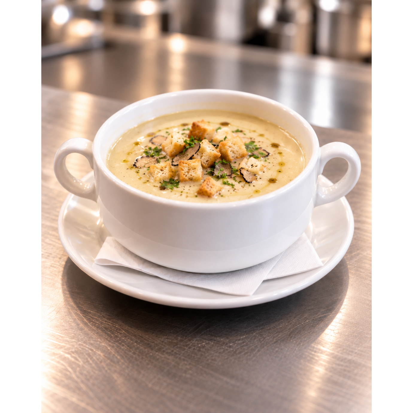 Getrüffelte Selleriecremesuppe